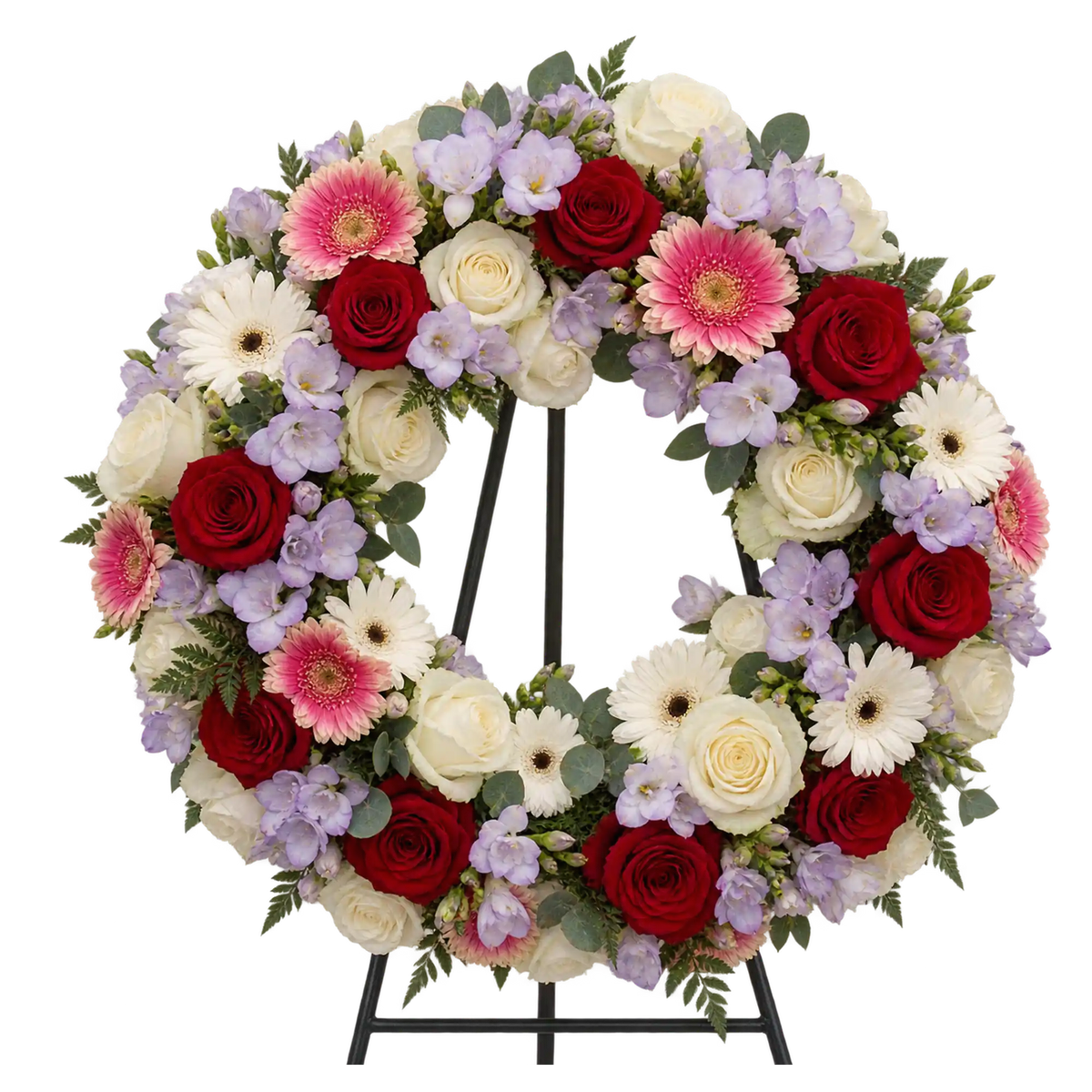 coroana-funerara-naturala-din-gerbera-trandafiri-si-frezie