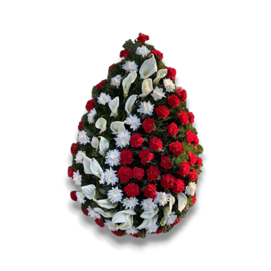 coroana funerare din garoafe crizanteme si cale